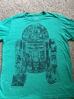 Fifth sun Star Wars R2 D2 Men’s Medium green/teal tshirt